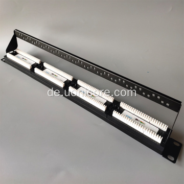 1U 24-Port-Patchpanel mit Kabelmanagement